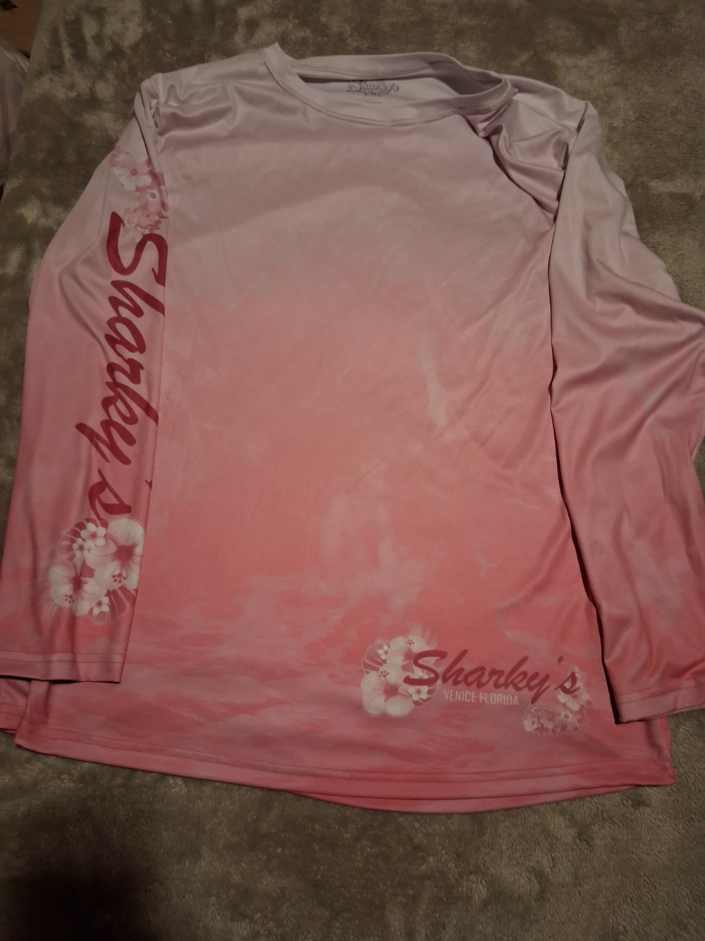 Sharky's Pink Ombre Long Sleeve Shirt Sz 2XL